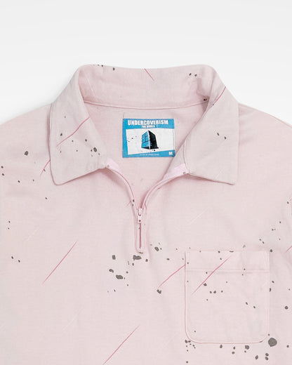 Undercover, SS02 Splattered Zipper Long-Sleeve Polo Top