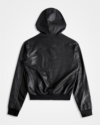 Y3 x Adidas, Chain Stitch Three Stripes Leather Jacket