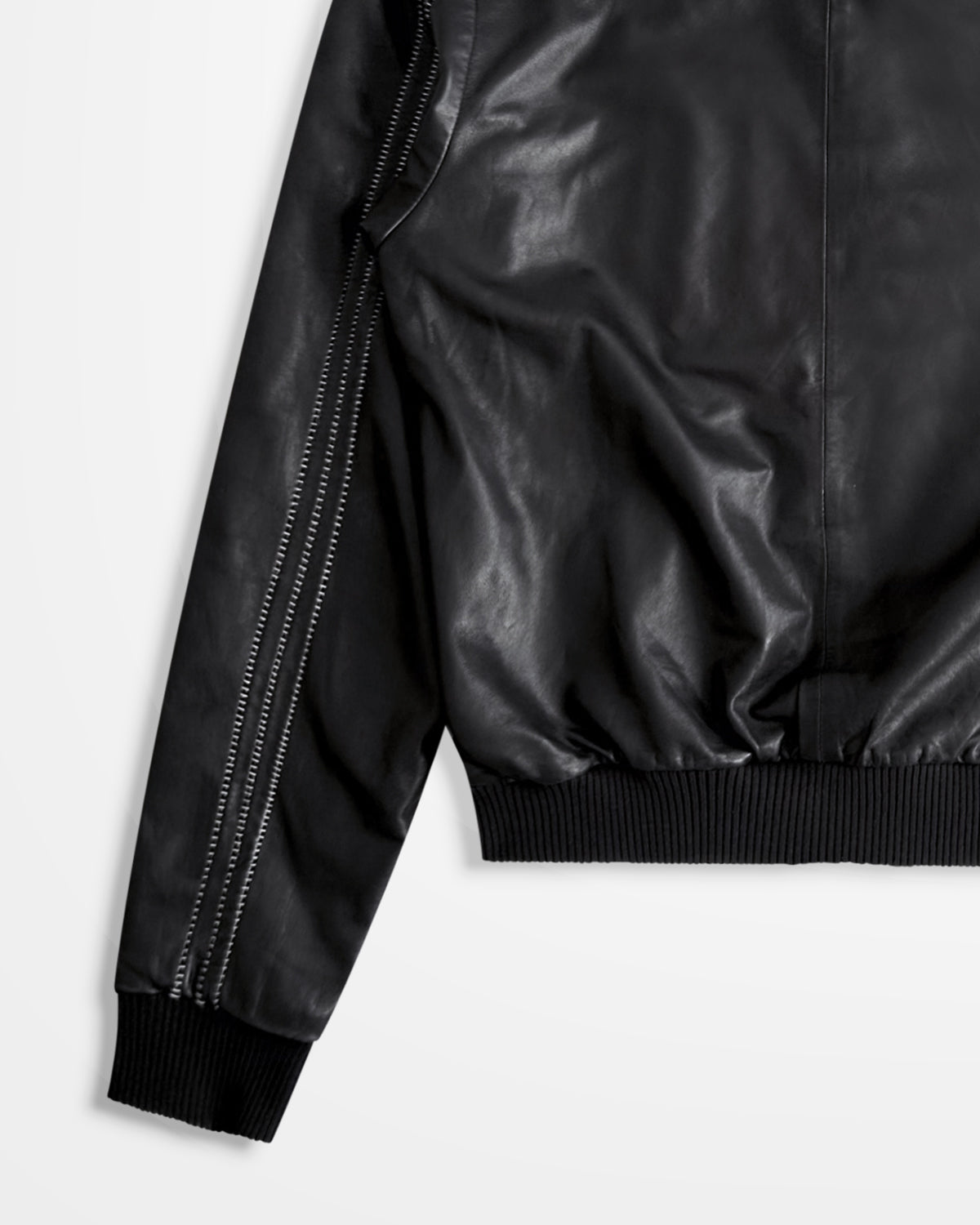Y3 x Adidas, Chain Stitch Three Stripes Leather Jacket