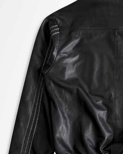 Y3 x Adidas, Chain Stitch Three Stripes Leather Jacket